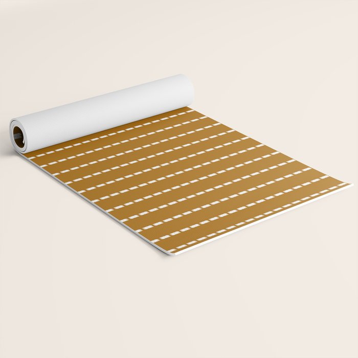 Dashed Lines (Golden Brown) Yoga Mat Gallery Image 2