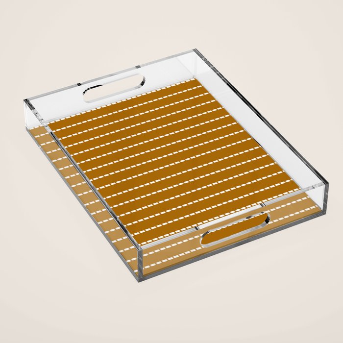 Dashed Lines (Golden Brown) Acrylic Tray Gallery Image 1