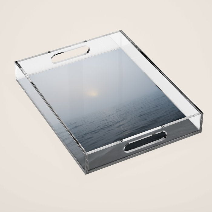 Solitude x Michigan photograph blue periwinkle water travel photo Acrylic Tray Gallery Image 1