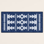 Southwestern Pattern 128 Indigo Blue Desk Mat Gallery Image 3