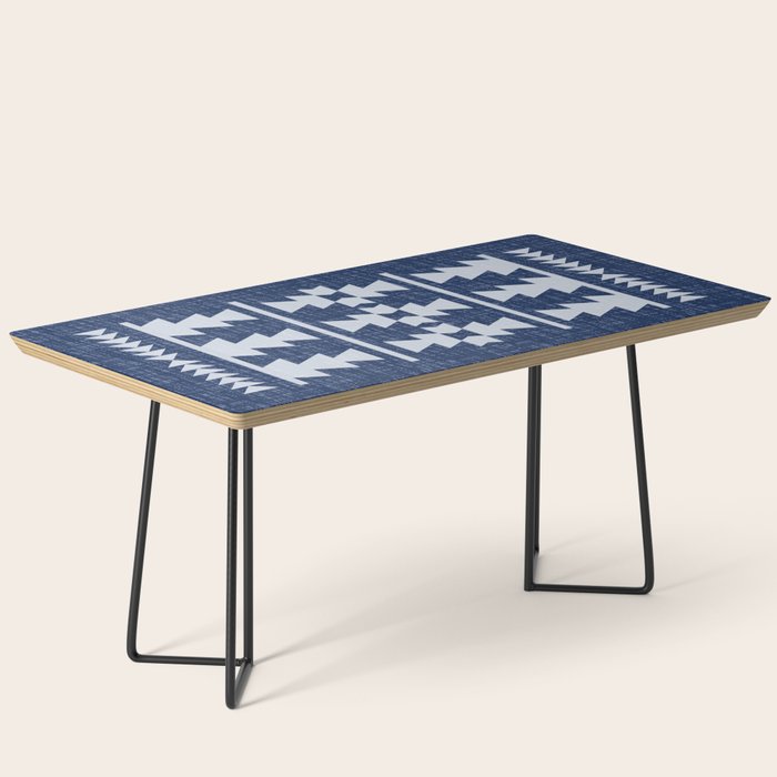 Southwestern Pattern 128 Indigo Blue Coffee Table Gallery Image 1