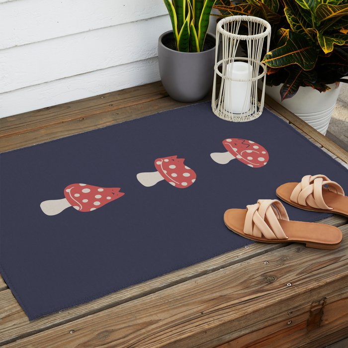 Cat and Plant 48: Cat Mushroom Outdoor Rug Gallery Image 2