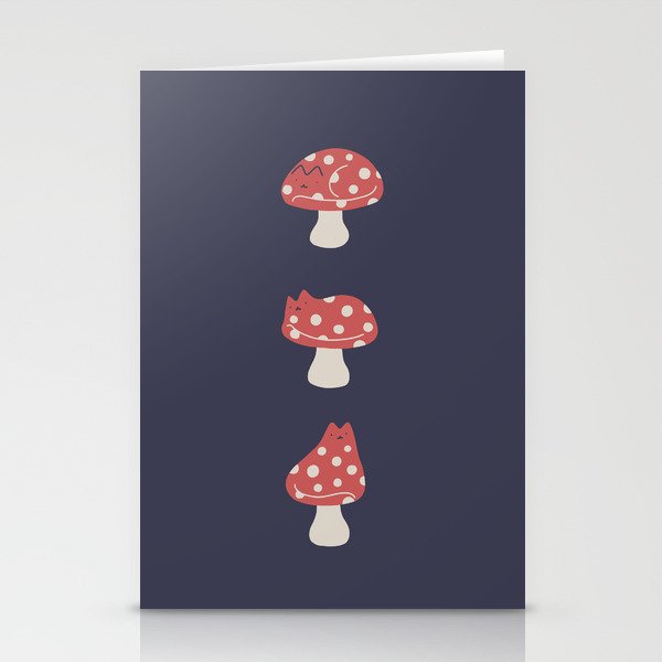Cat and Plant 48: Cat Mushroom Stationery Card Gallery Image 2