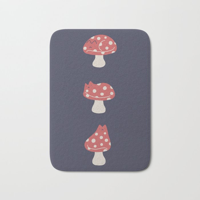 Cat and Plant 48: Cat Mushroom Bath Mat Gallery Image 1