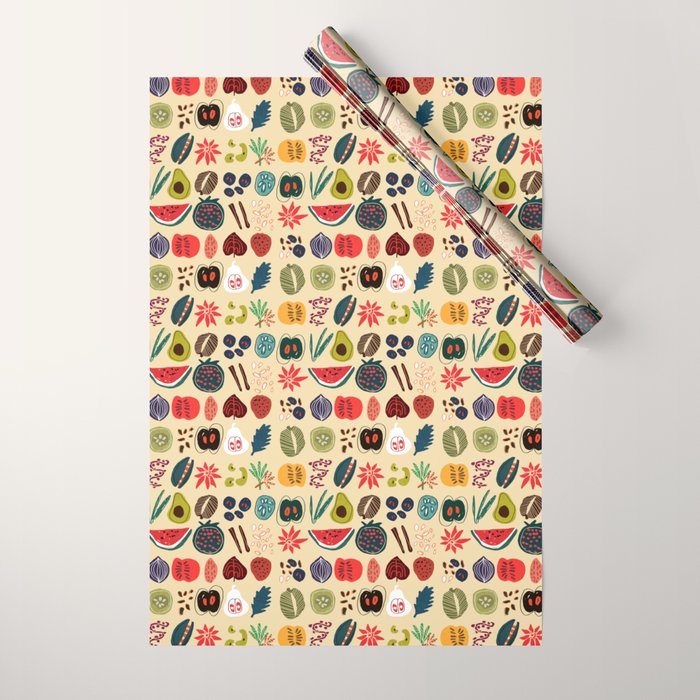 Fruit and Spice Rack Wrapping Paper Gallery Image 1