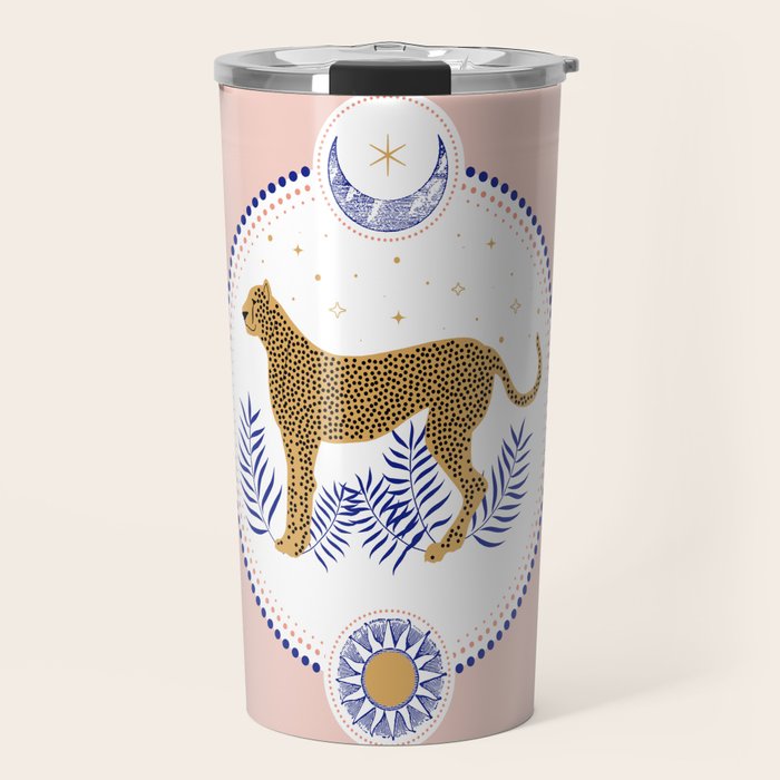 Wild Cheetah and the Moon 2 Travel Mug Gallery Image 1