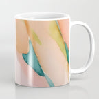 Blush Feathers, Soft Watercolor Pastel Petals, Bohemian Eclectic Minimal Painting Pink Blue Coffee Mug Gallery Image 1