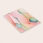 Blush Feathers, Soft Watercolor Pastel Petals, Bohemian Eclectic Minimal Painting Pink Blue Notebook Gallery Image 3