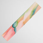 Blush Feathers, Soft Watercolor Pastel Petals, Bohemian Eclectic Minimal Painting Pink Blue Table Runner Gallery Image 3