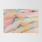 Blush Feathers, Soft Watercolor Pastel Petals, Bohemian Eclectic Minimal Painting Pink Blue Rug Gallery Image 2