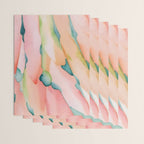Blush Feathers, Soft Watercolor Pastel Petals, Bohemian Eclectic Minimal Painting Pink Blue Wrapping Paper Gallery Image 3