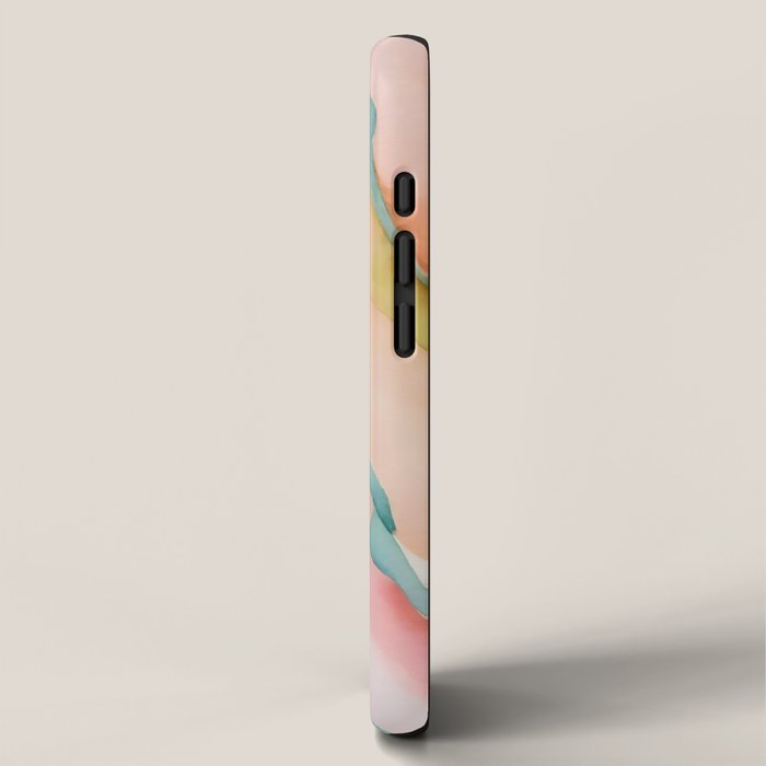 Blush Feathers, Soft Watercolor Pastel Petals, Bohemian Eclectic Minimal Painting Pink Blue iPhone Case Gallery Image 2