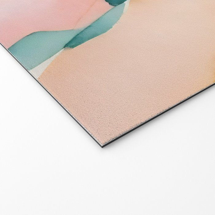 Blush Feathers, Soft Watercolor Pastel Petals, Bohemian Eclectic Minimal Painting Pink Blue Welcome Mat Gallery Image 2