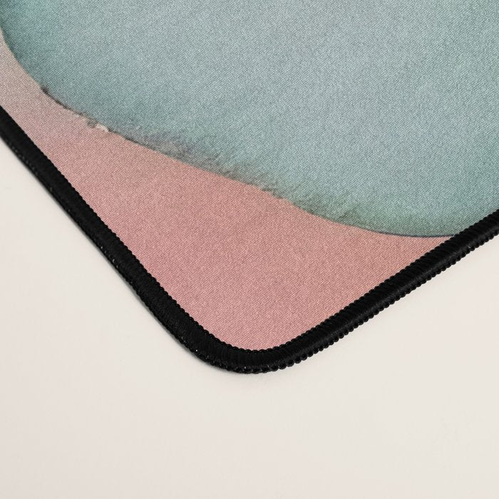 Blush Feathers, Soft Watercolor Pastel Petals, Bohemian Eclectic Minimal Painting Pink Blue Desk Mat Gallery Image 4