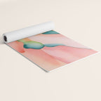 Blush Feathers, Soft Watercolor Pastel Petals, Bohemian Eclectic Minimal Painting Pink Blue Yoga Mat Gallery Image 2