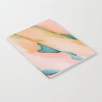 Blush Feathers, Soft Watercolor Pastel Petals, Bohemian Eclectic Minimal Painting Pink Blue Notebook Gallery Image 2