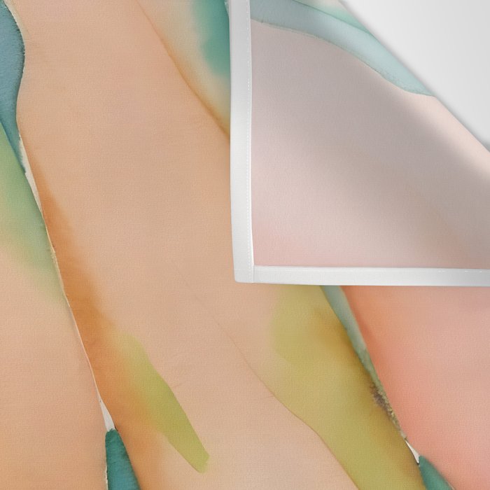 Blush Feathers, Soft Watercolor Pastel Petals, Bohemian Eclectic Minimal Painting Pink Blue Wall Tapestry Gallery Image 3