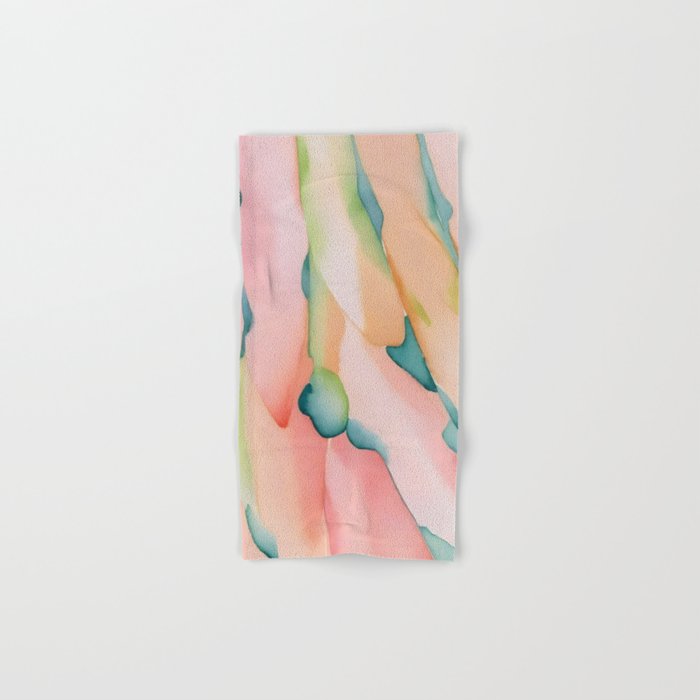 Blush Feathers, Soft Watercolor Pastel Petals, Bohemian Eclectic Minimal Painting Pink Blue Bath Towel Gallery Image 1
