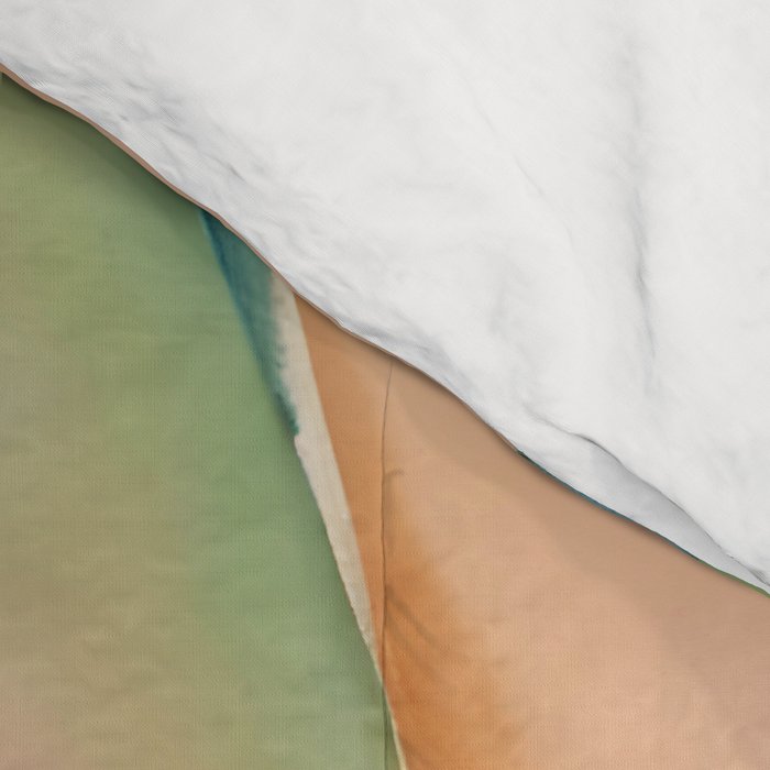 Blush Feathers, Soft Watercolor Pastel Petals, Bohemian Eclectic Minimal Painting Pink Blue Comforter Gallery Image 4