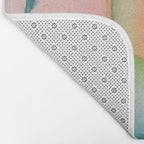 Blush Feathers, Soft Watercolor Pastel Petals, Bohemian Eclectic Minimal Painting Pink Blue Bath Mat Gallery Image 2