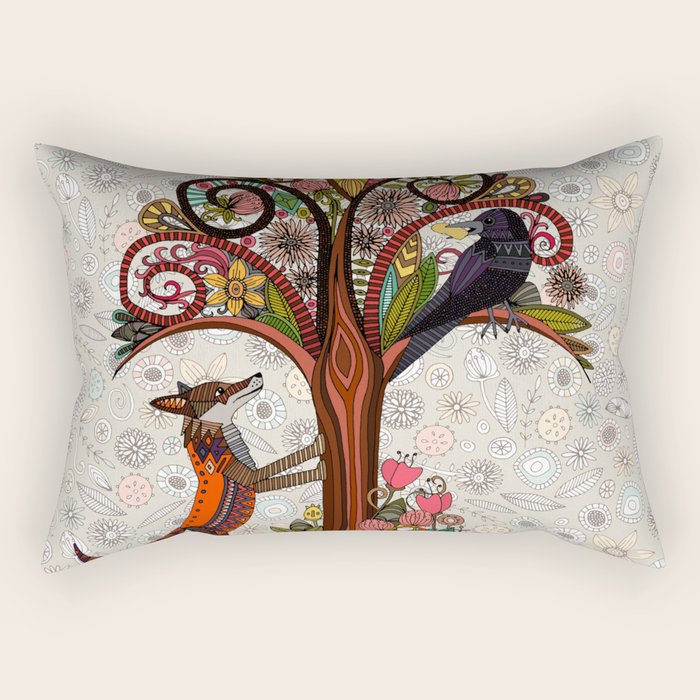 fox and crow Rectangular Pillow Gallery Image 1