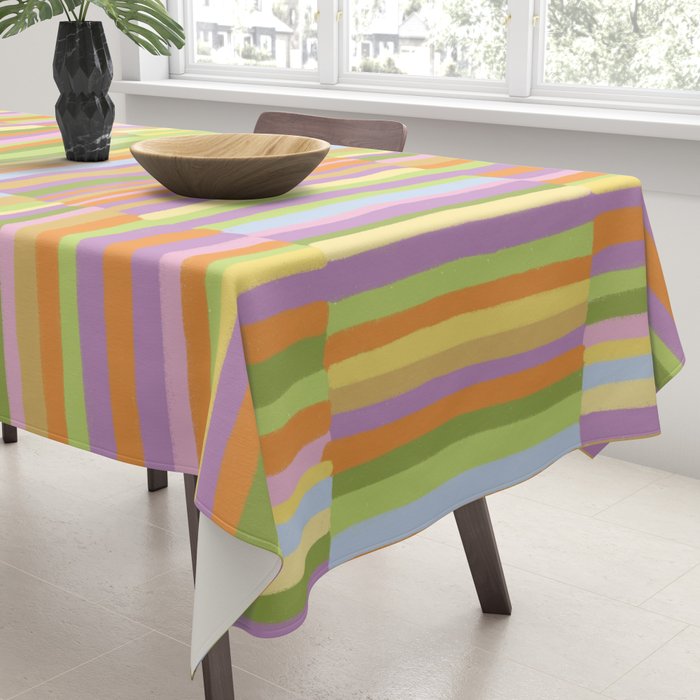 Summertime striped pattern Tablecloth Gallery Image 3