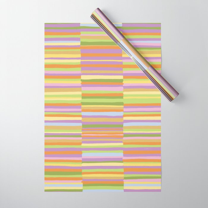 Summertime striped pattern Wrapping Paper Gallery Image 1