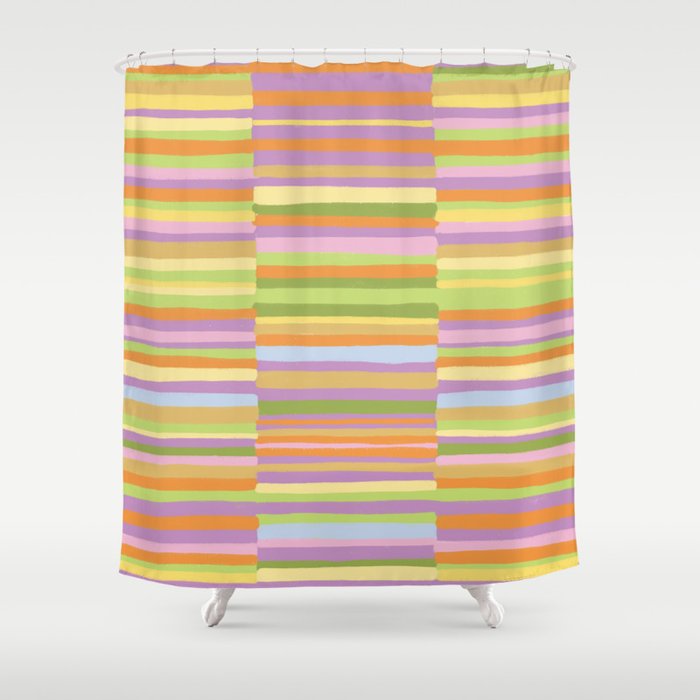 Summertime striped pattern Shower Curtain Gallery Image 1