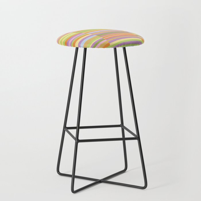 Summertime striped pattern Stool Gallery Image 1