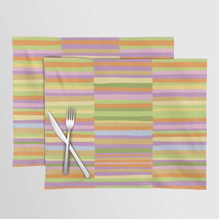 Summertime striped pattern Placemat Gallery Image 1
