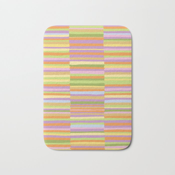 Summertime striped pattern Bath Mat Gallery Image 1