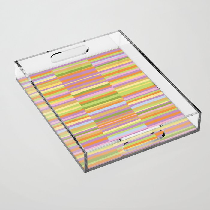 Summertime striped pattern Acrylic Tray Gallery Image 1