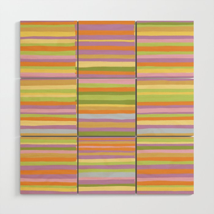 Summertime striped pattern Wood Wall Art Gallery Image 1
