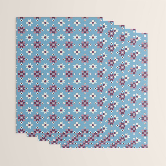 Modern quilt - blue Wrapping Paper Gallery Image 3