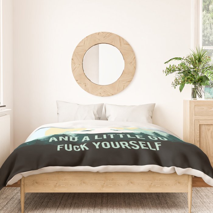 I'm Mostly Peace, Love And Light And A Little Go Fuck Yourself Funny Saying Duvet Cover Gallery Image 3