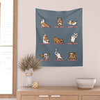 English Bulldog Yoga Wall Tapestry Gallery Image 2