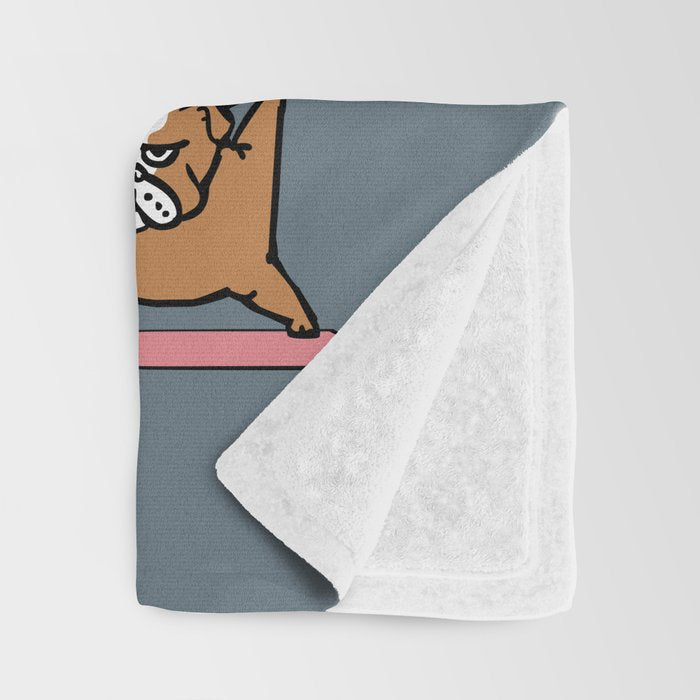 English Bulldog Yoga Throw Blanket Gallery Image 3