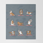 English Bulldog Yoga Throw Blanket Gallery Image 2