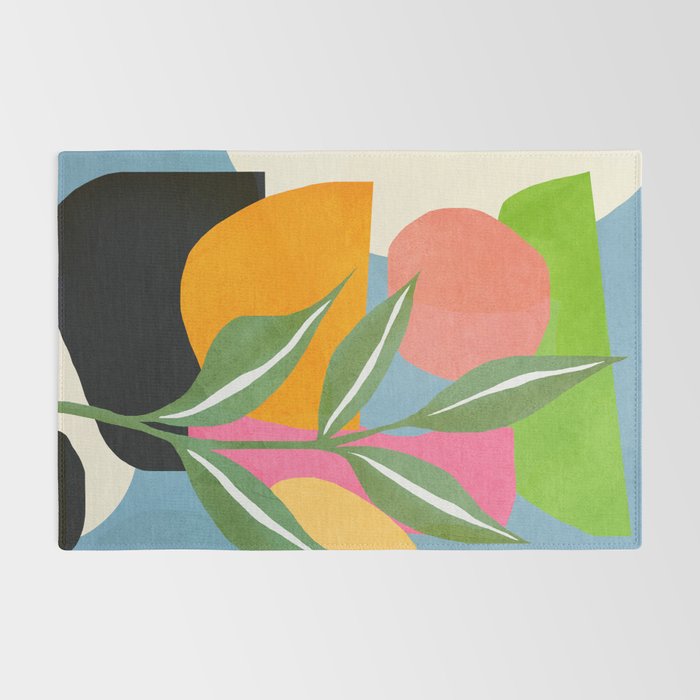 Minimal Modern Abstract Leaves 14 Rug Gallery Image 2