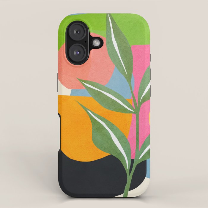 Minimal Modern Abstract Leaves 14 iPhone Case Gallery Image 1