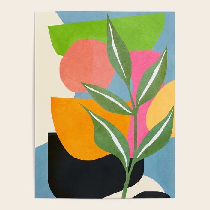 Minimal Modern Abstract Leaves 14 Poster Gallery Image 4