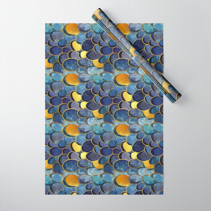 Abstract deep blue Wrapping Paper Gallery Image 1
