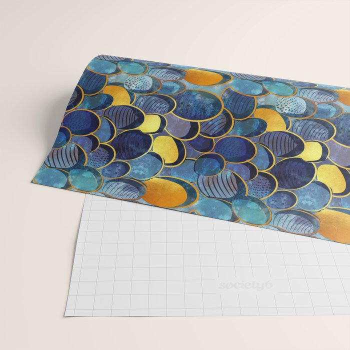 Abstract deep blue Wrapping Paper Gallery Image 2