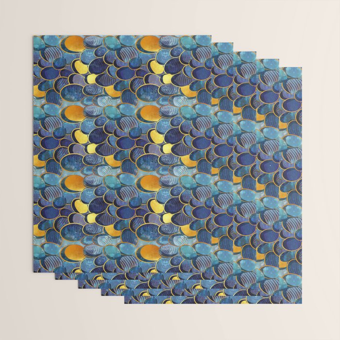 Abstract deep blue Wrapping Paper Gallery Image 3