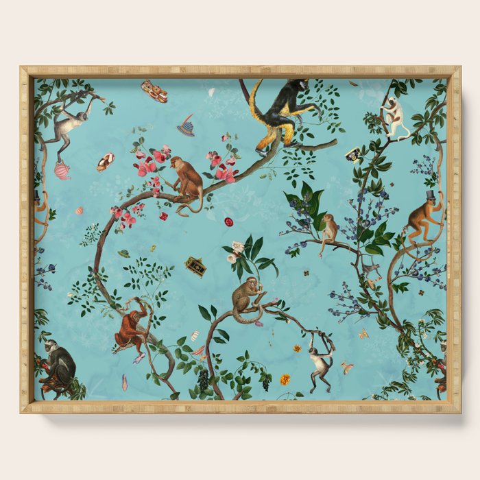 Monkey World Aqua Serving Tray Gallery Image 1