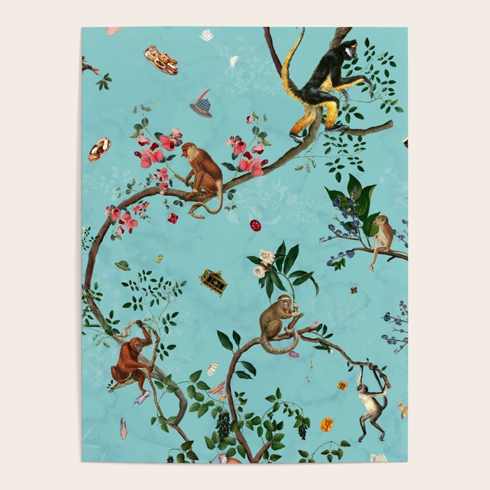 Monkey World Aqua Poster Gallery Image 4