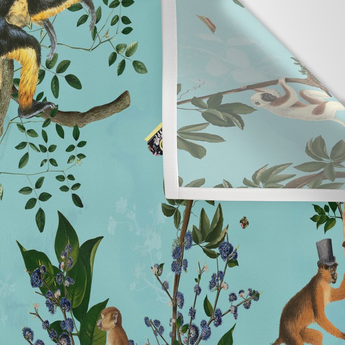 Monkey World Aqua Wall Tapestry Gallery Image 3
