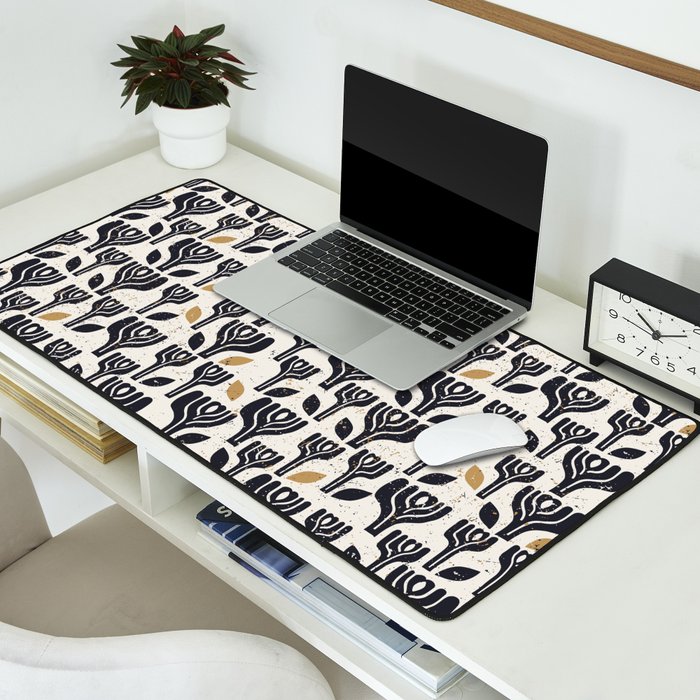 Scandinavian trees vintage structur Desk Mat Gallery Image 2