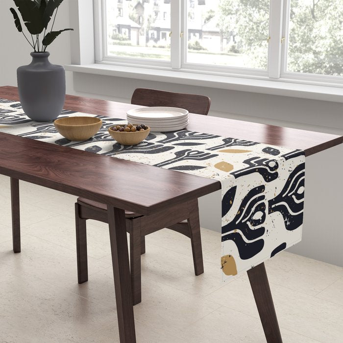 Scandinavian trees vintage structur Table Runner Gallery Image 2