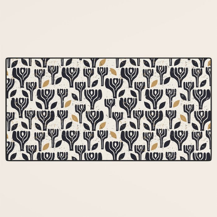 Scandinavian trees vintage structur Desk Mat Gallery Image 3